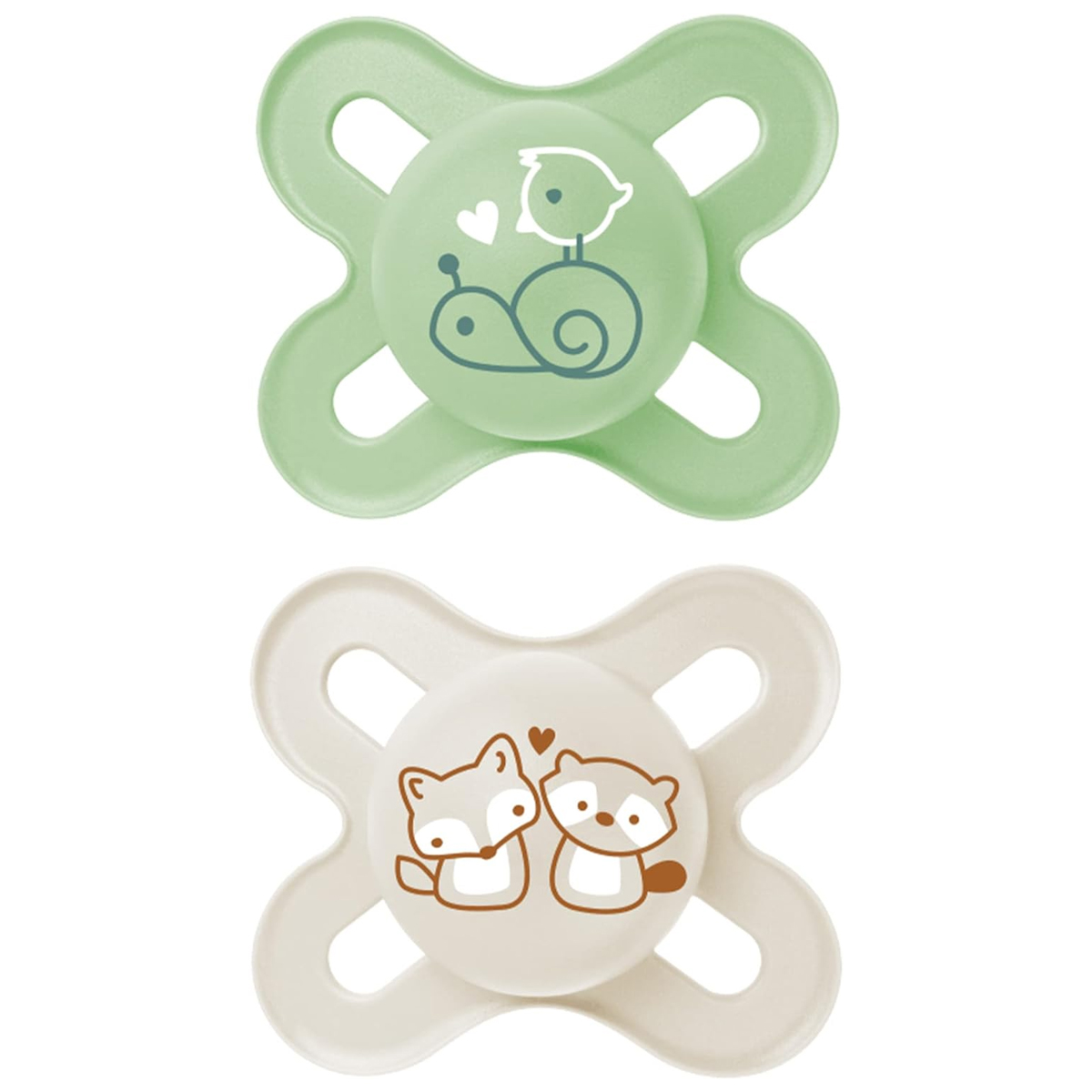 Chupones Mam Baby Start Verde y Beige de 0-3 Meses 2 Piezas