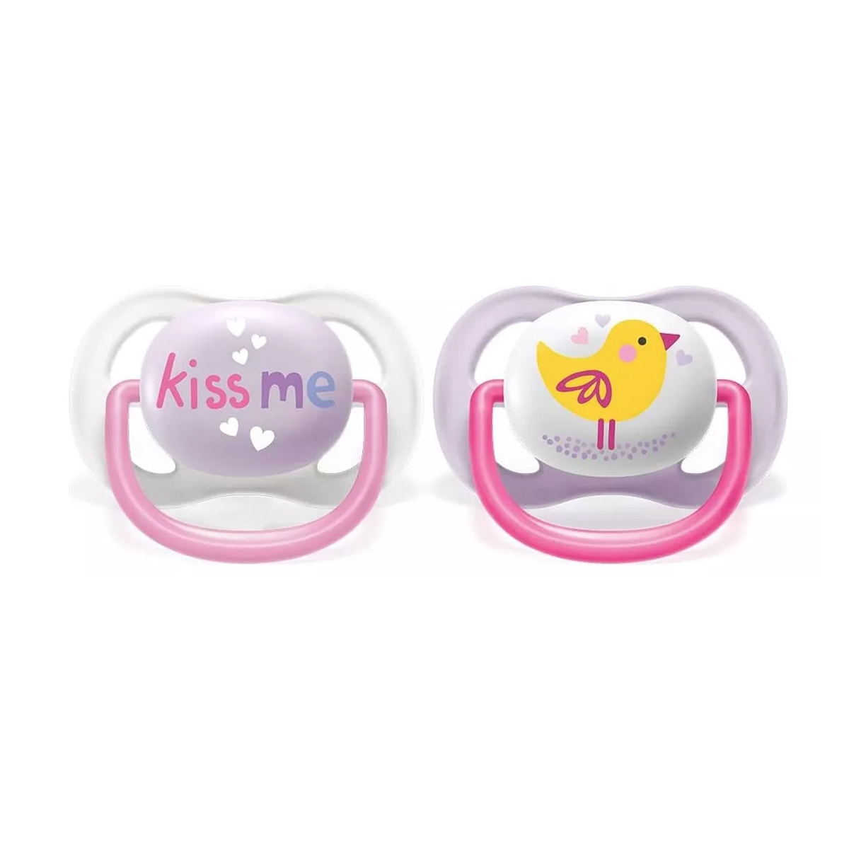 Foto 2 pulgar | Chupón Ultra Air Happy Avent 0-6m 2pz Rosa Kiss Me