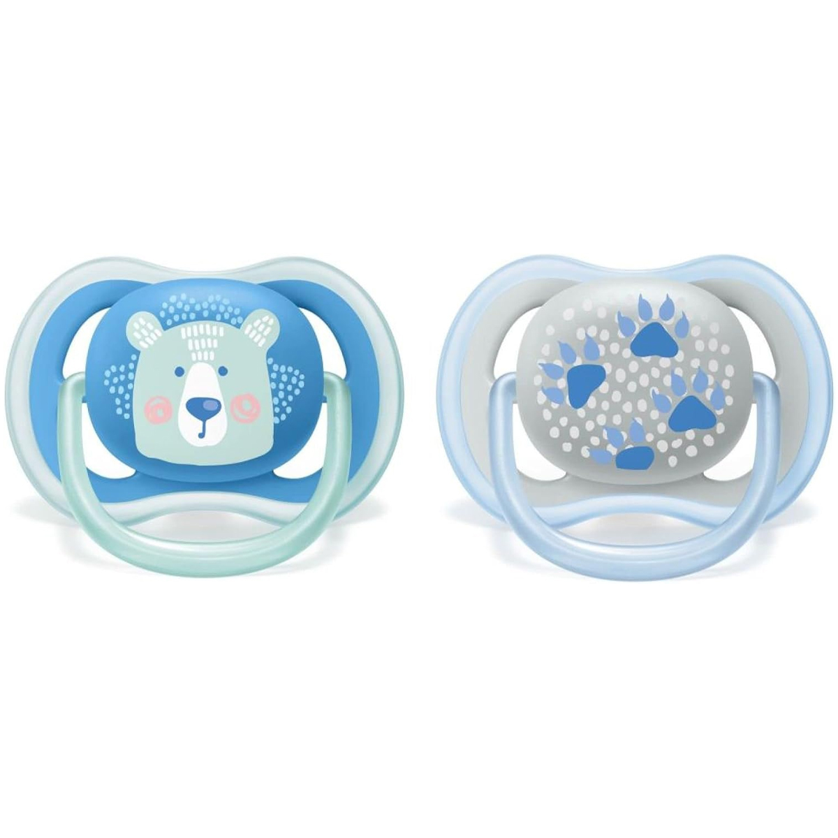 Foto 1 | Chupón Ultra Air Avent 6-18m 2pz Azul Huellas