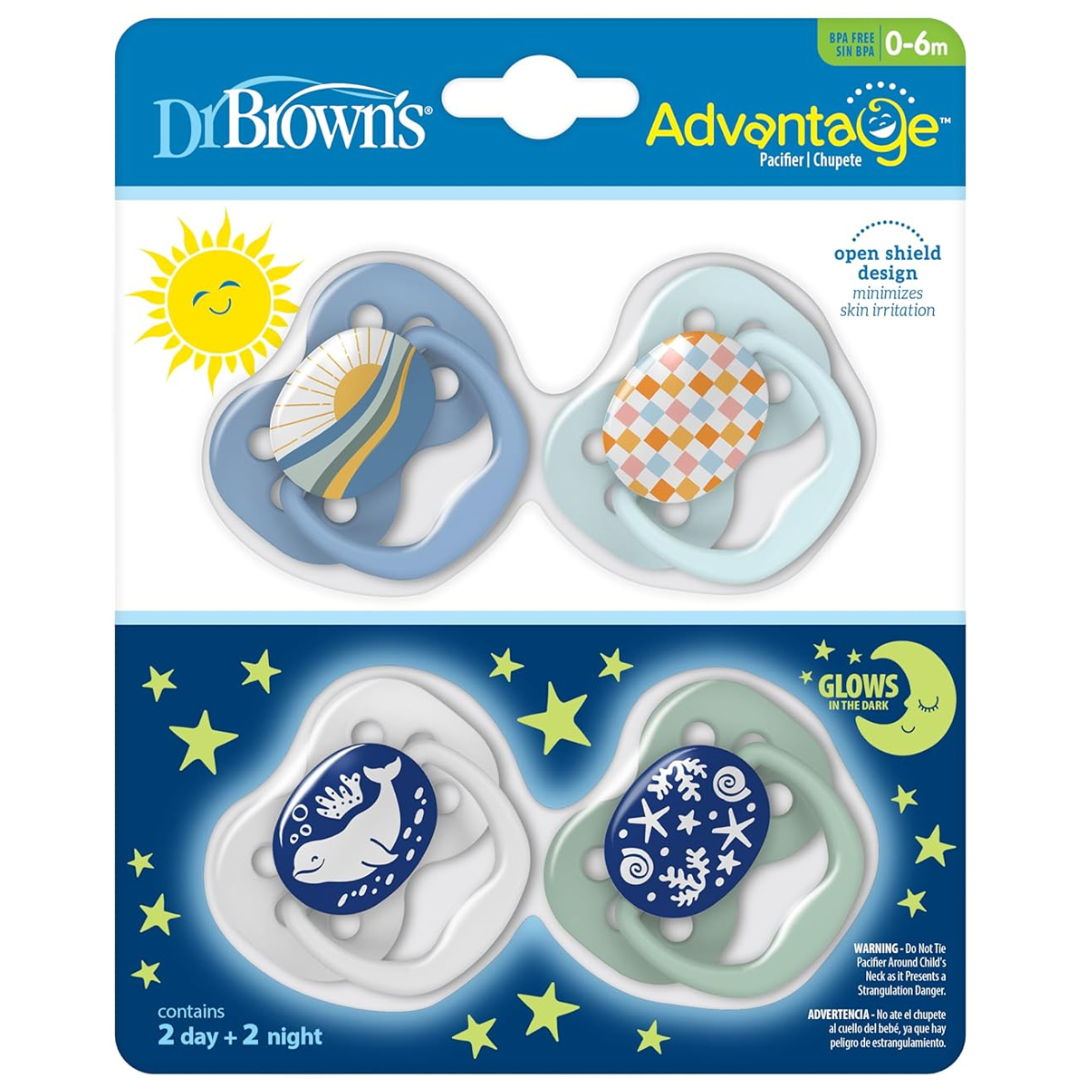 Foto 4 pulgar | Chupón Dr Browns Advantage Day Night 0-6m 4pz Celeste