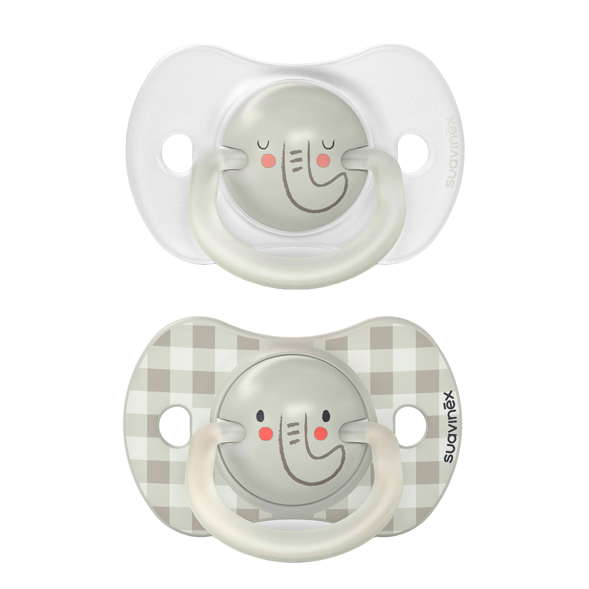 Chupones Nocturnos Suavinex 6 A 18 Meses Color Gris Brilla En La Oscuridad 2 Piezas