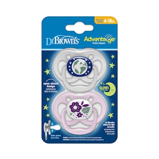Foto 2 | Chupete Dr. Brown's Advantage Que Brilla En La Oscuridad, 6 A 18 M, Rosa, 2 Unidades - Venta Internacional.