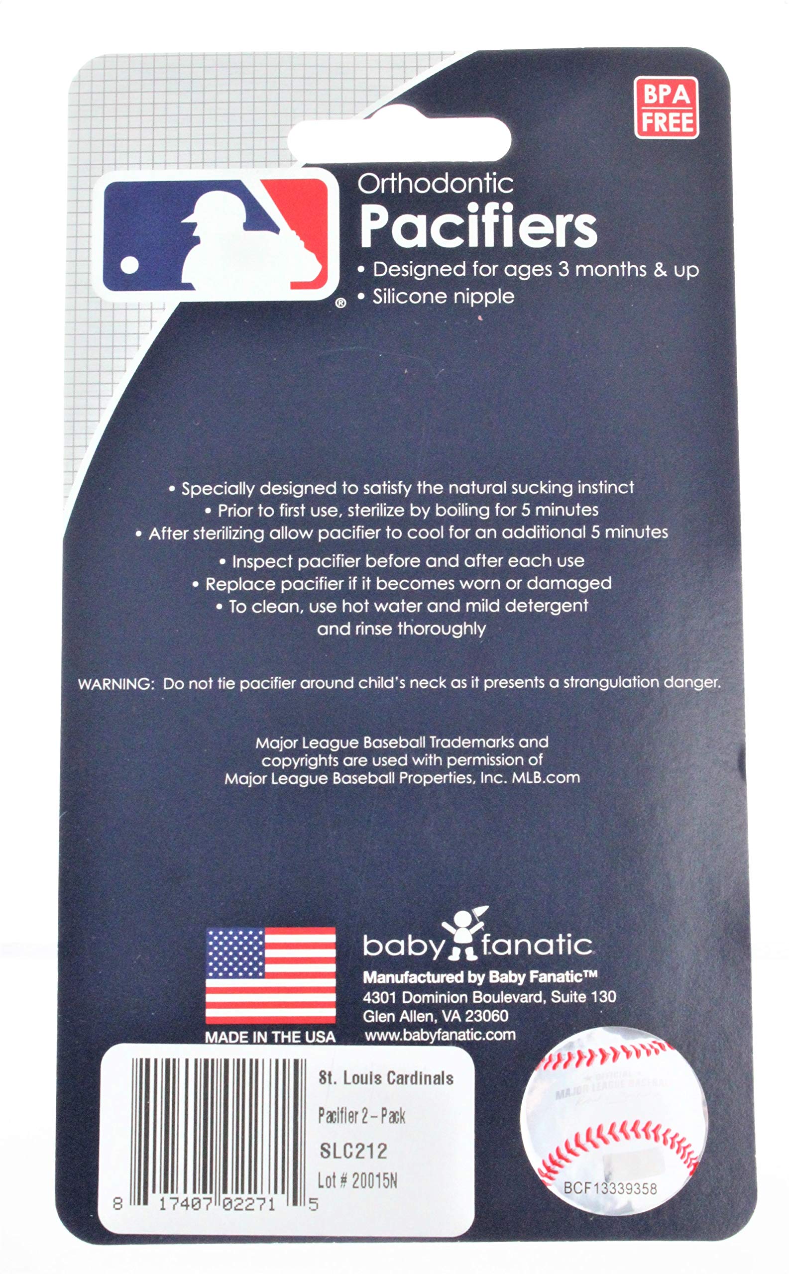 Foto 2 | Chupetes Baby Fanatic Mlb St. Louis Cardinals, Paquete De 2 - Venta Internacional.
