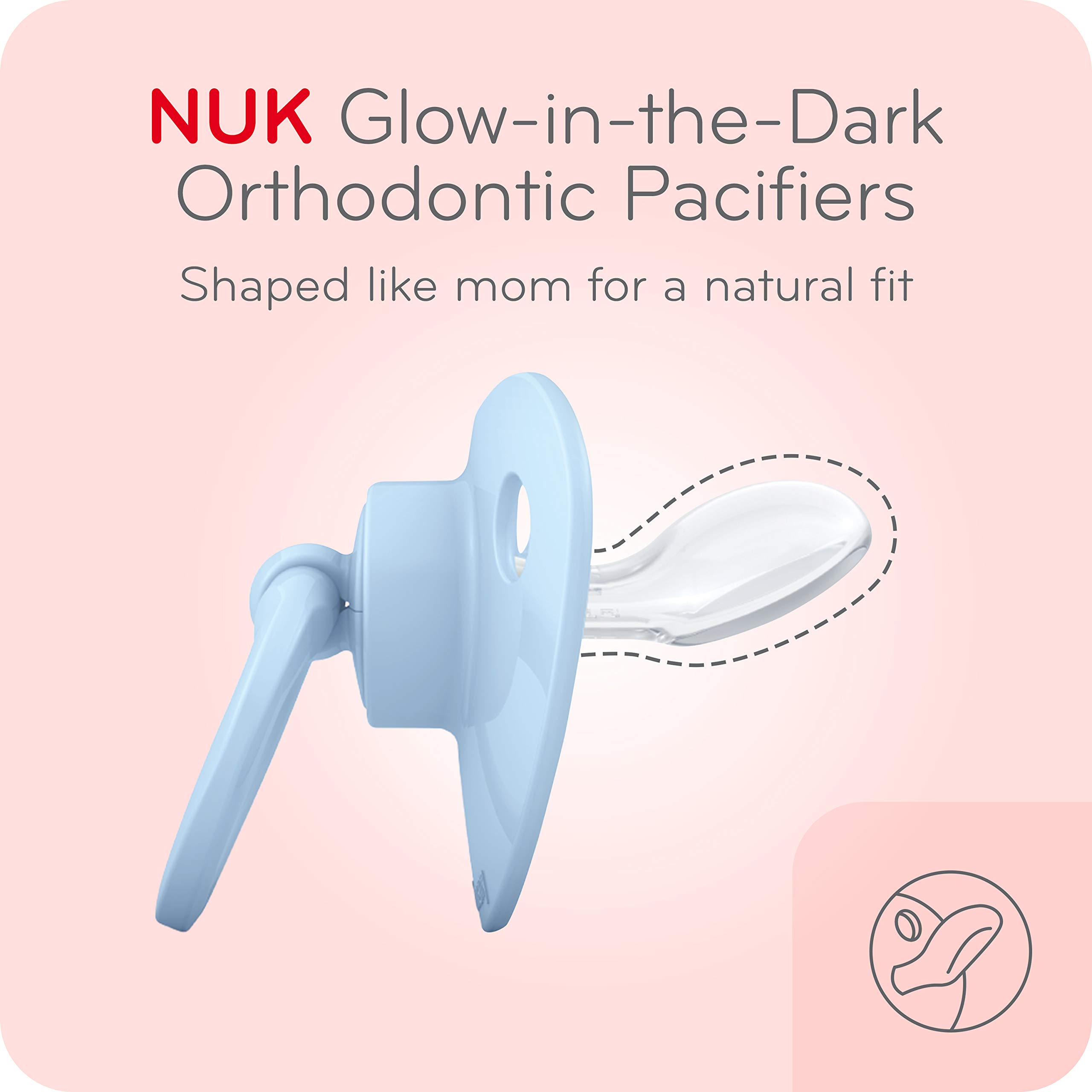 Foto 2 | Chupetes Nuk Orthodontic Zebra Que Brillan En La Oscuridad, 0-6 M (paquete De 2) - Venta Internacional.