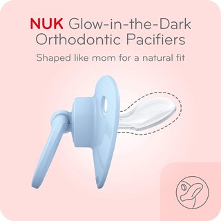 Foto 2 | Chupetes Nuk Orthodontic Zebra Que Brillan En La Oscuridad, 0-6 M (paquete De 2) - Venta Internacional.
