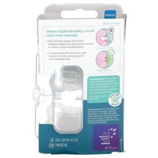 Foto 2 | Chupete Mam Supreme Night Para 0-6 Meses, Transparente (2 Unidades) - Venta Internacional.