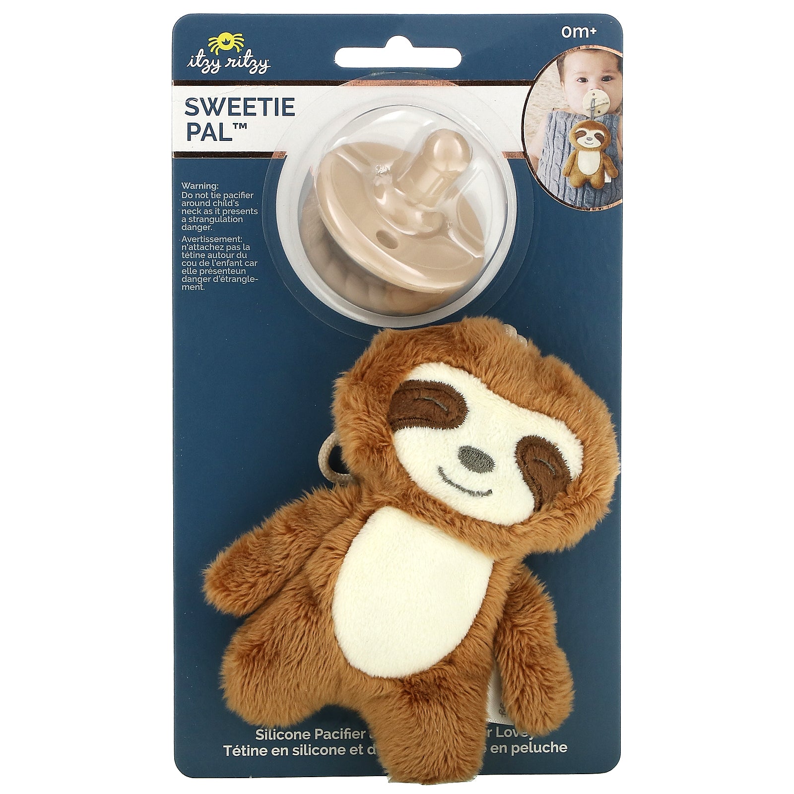 Set De Chupetes Itzy Ritzy Sweetie Pal Silicone 0+ Months Sloth - Venta Internacional.