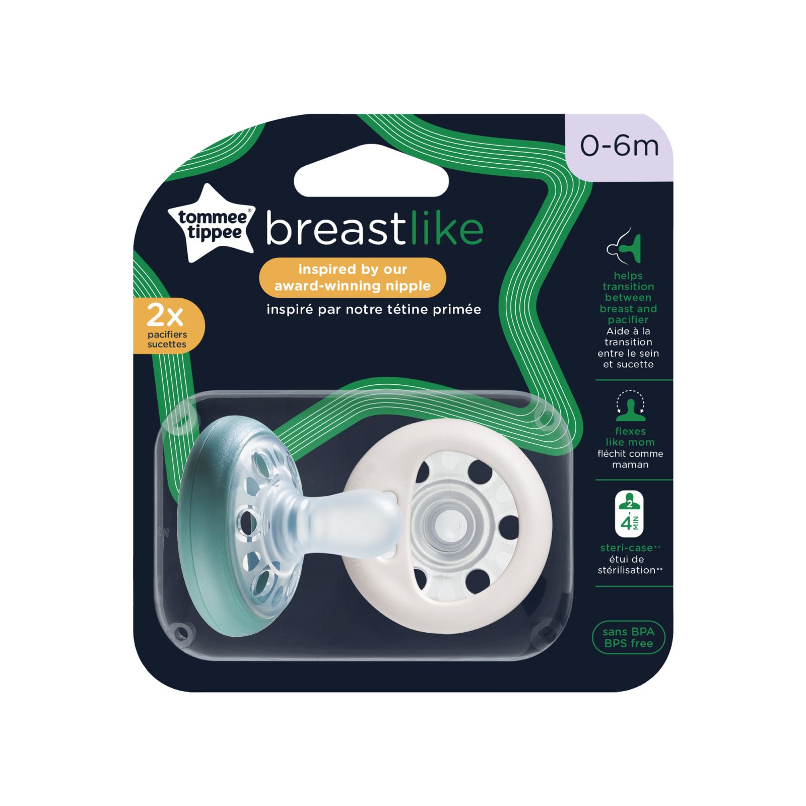 Foto 6 | Chupete Tommee Tippee, Parecido A La Piel Del Pecho, 0-6 M, 2 Unidades - Venta Internacional.