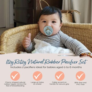 Foto 3 | Chupetes Itzy Ritzy De Caucho Natural Para Recién Nacidos De 0 A 6 Meses (2) - Venta Internacional.