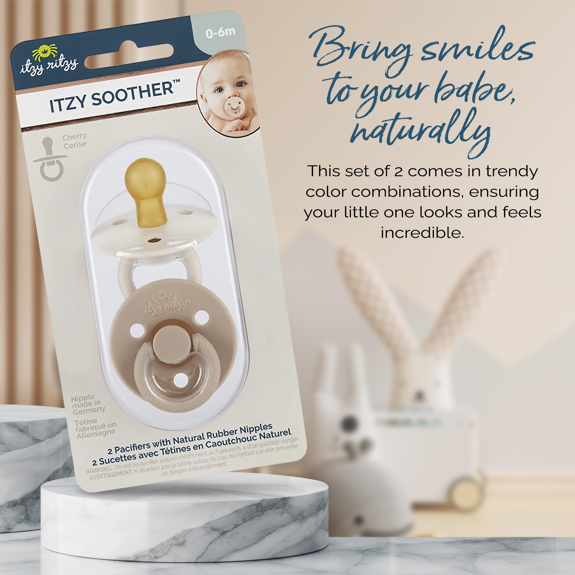 Foto 6 | Chupetes Itzy Ritzy De Caucho Natural Para Recién Nacidos De 0 A 6 Meses (2) - Venta Internacional.