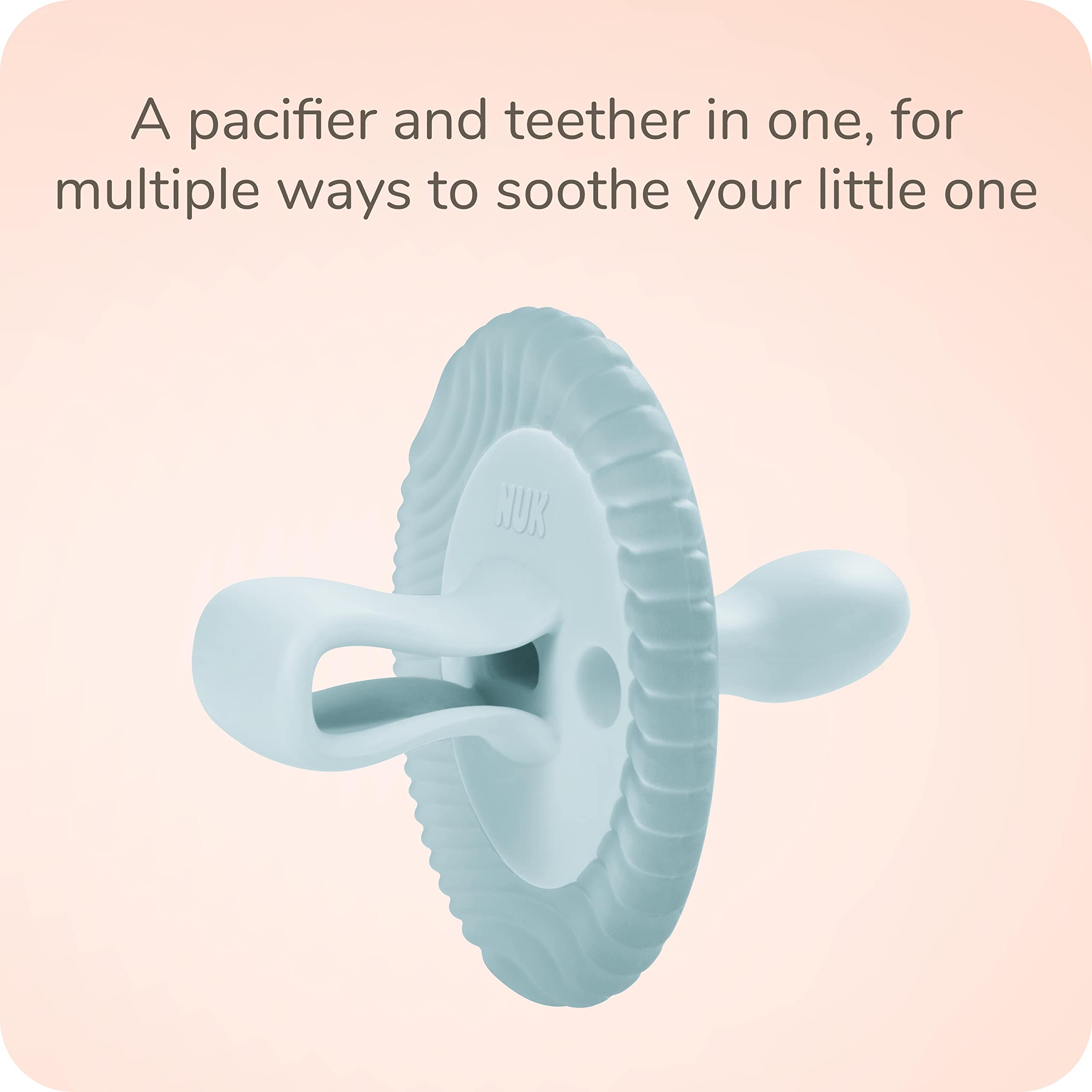 Foto 3 pulgar | Chupete Y Mordedor Nuk Comfy Duet  100% Silicona  0-12 M - Venta Internacional.