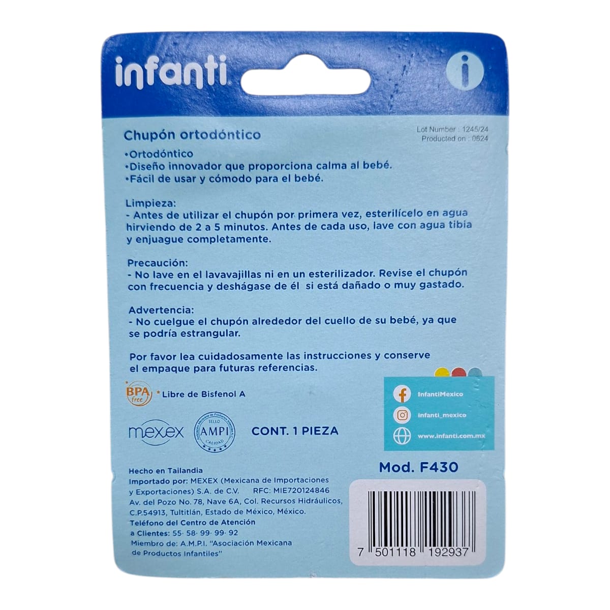 Foto 2 | Chupon Ortodontico Dino Para Bebe Color Azul