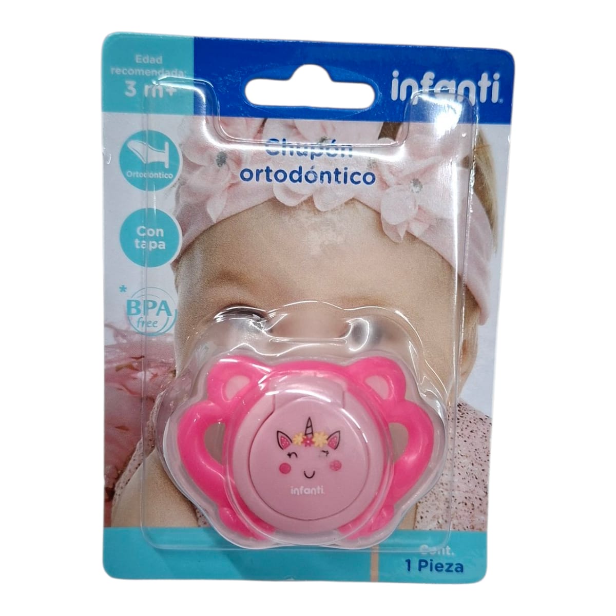 Chupon Ortodontico Para Bebe Color Rosa
