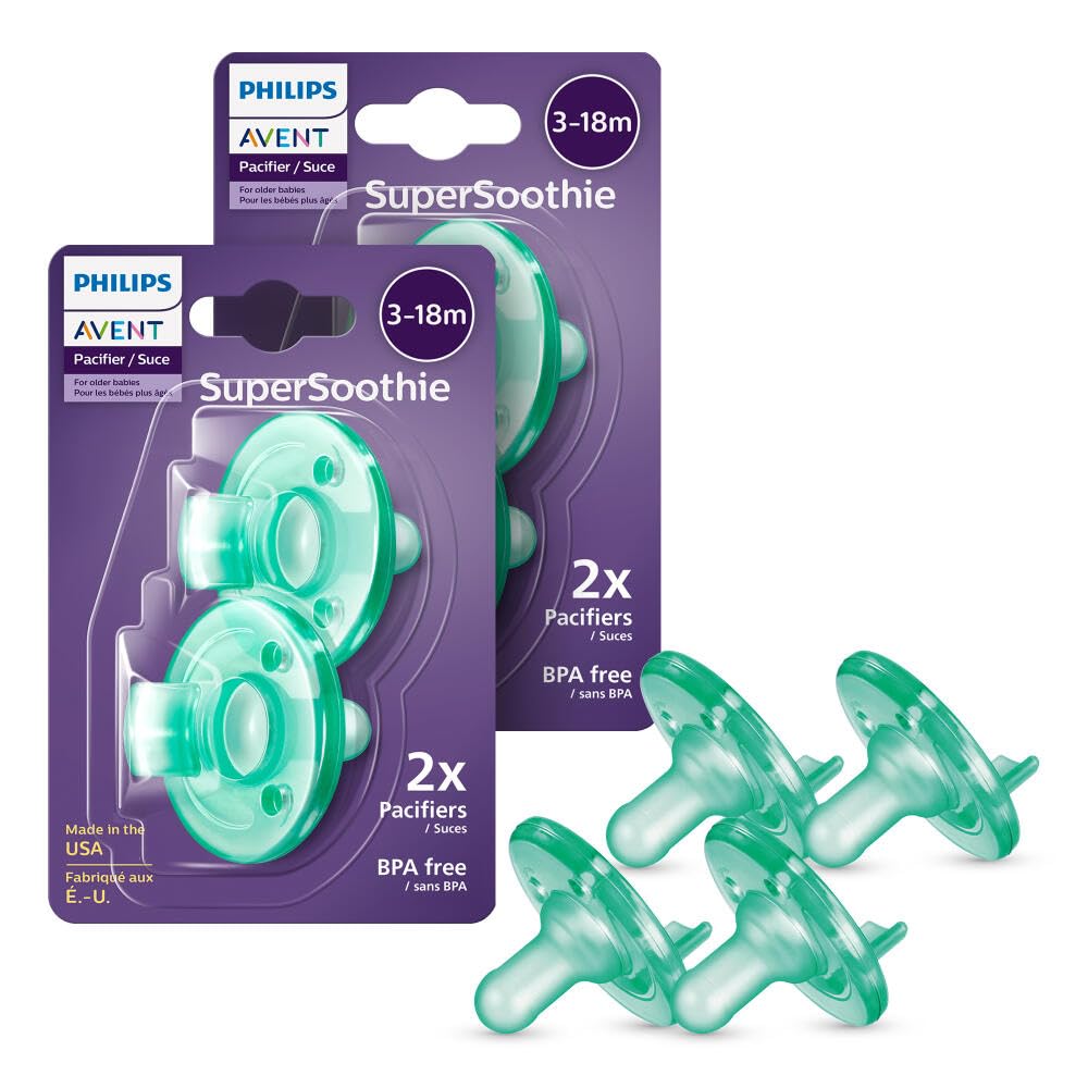 Chupetes Para Bebés Avent Soothie De 3 A 18 Meses  Silicona Verde  Paquete De 4 - Venta Internacional.