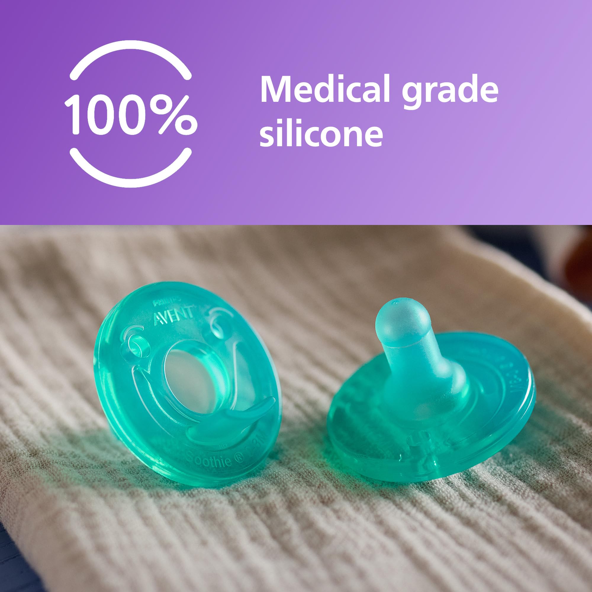 Foto 4 pulgar | Chupetes Para Bebés Avent Soothie De 3 A 18 Meses  Silicona Verde  Paquete De 4 - Venta Internacional.