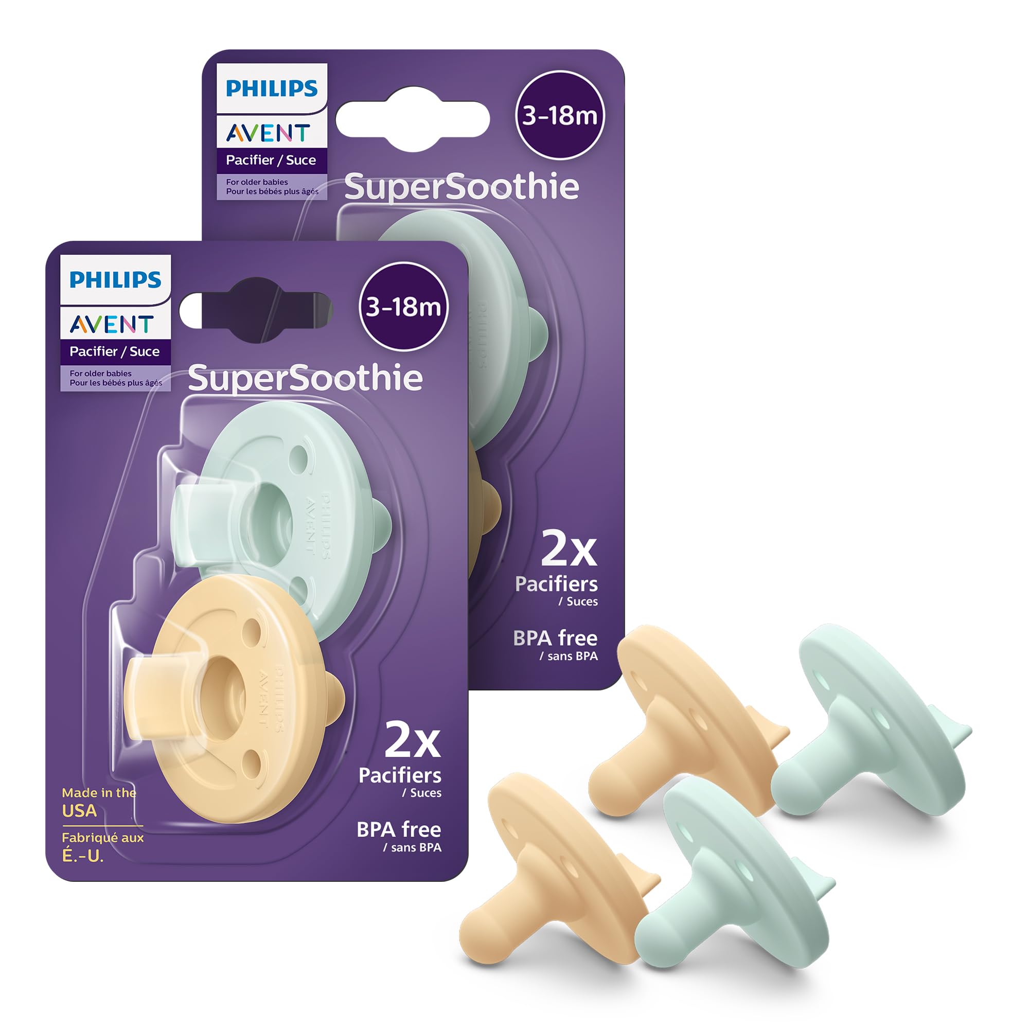 Foto 2 pulgar | Chupetes Para Bebés Avent Soothie Orthodontic  100% Silicona  Paquete De 4 - Venta Internacional.