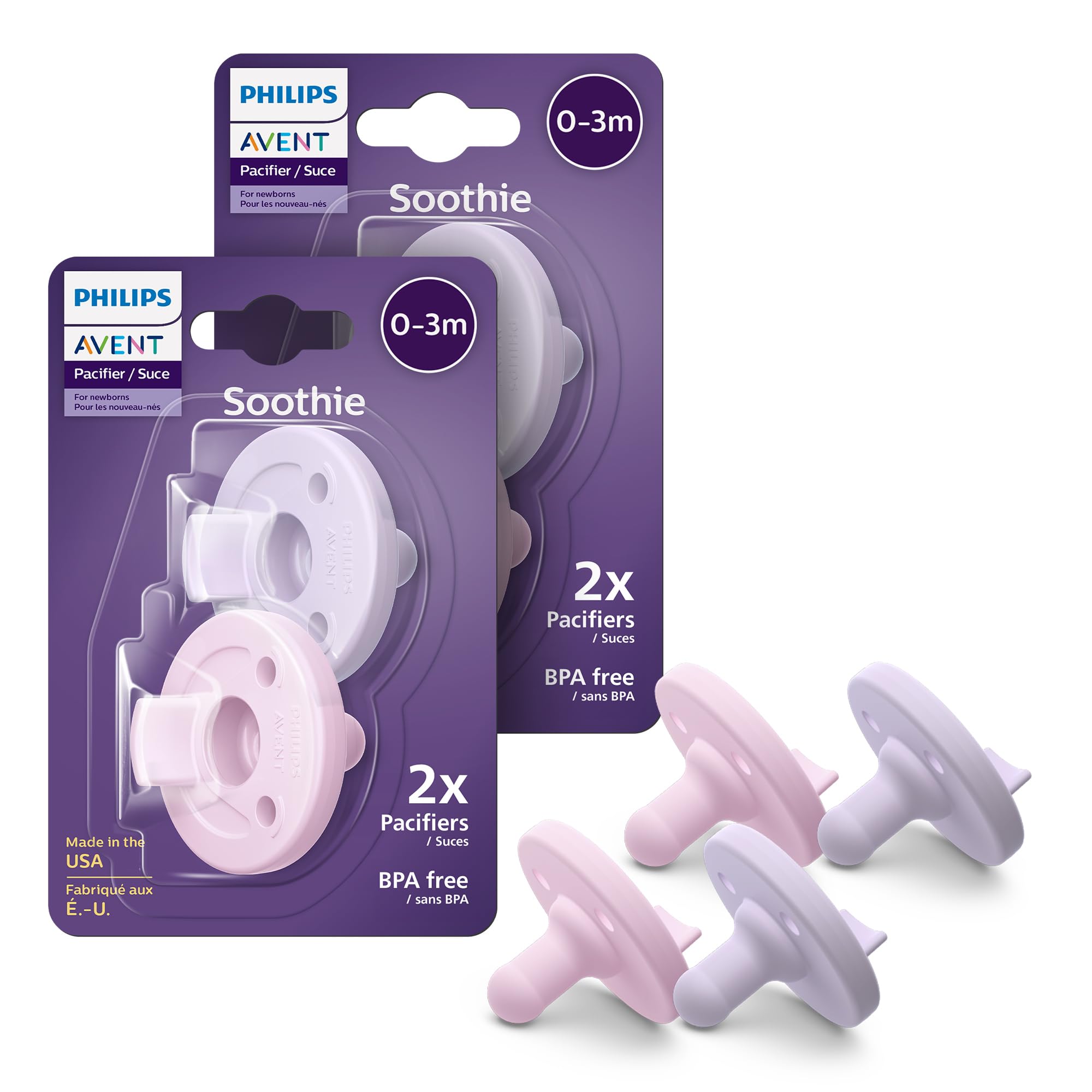 Foto 2 pulgar | Chupetes Para Bebés Avent Soothie Orthodontic De 0 A 3 Meses  Paquete De 4 - Venta Internacional.