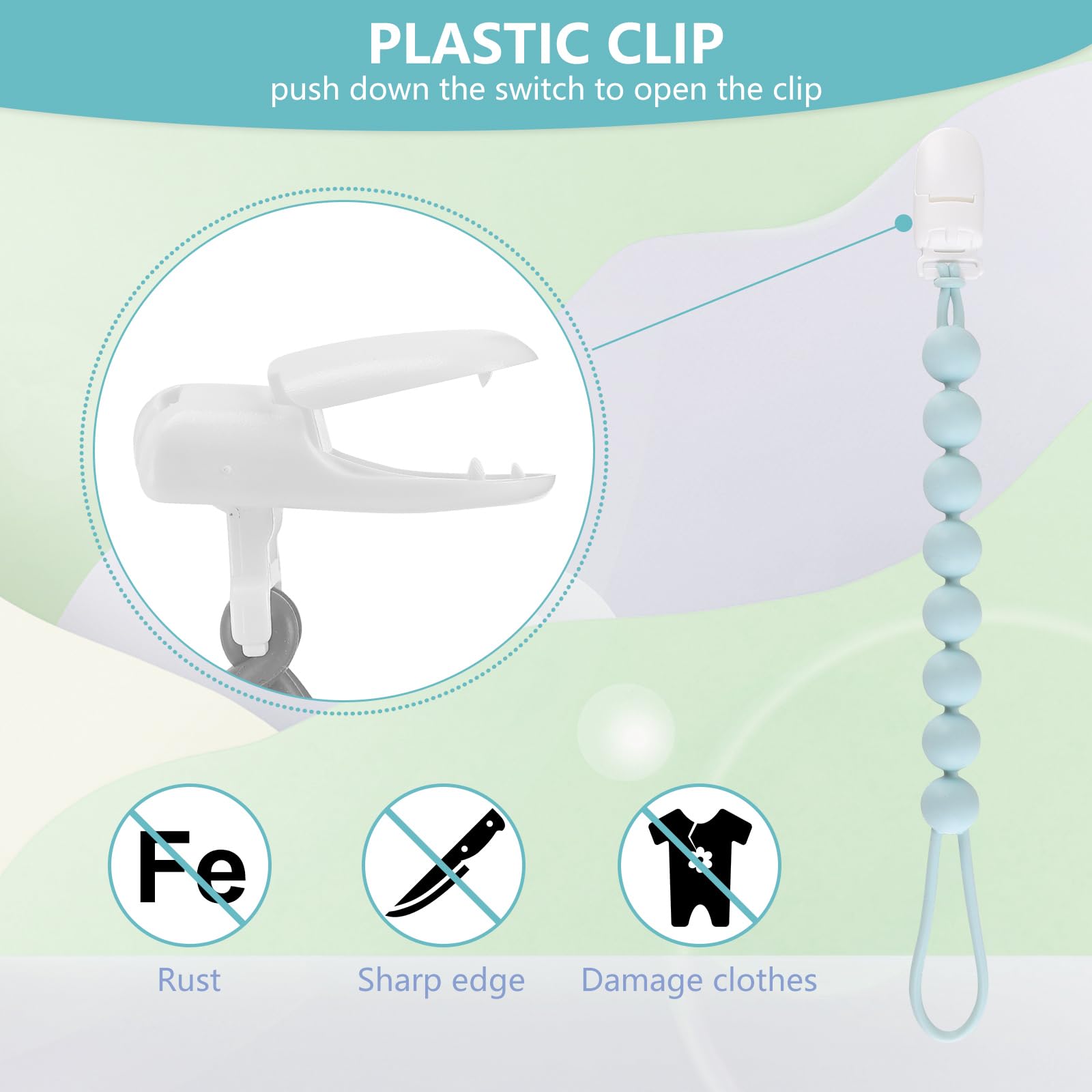 Foto 3 pulgar | Clip de Silicona para Chupetes 6 Piezas- Venta Internacional