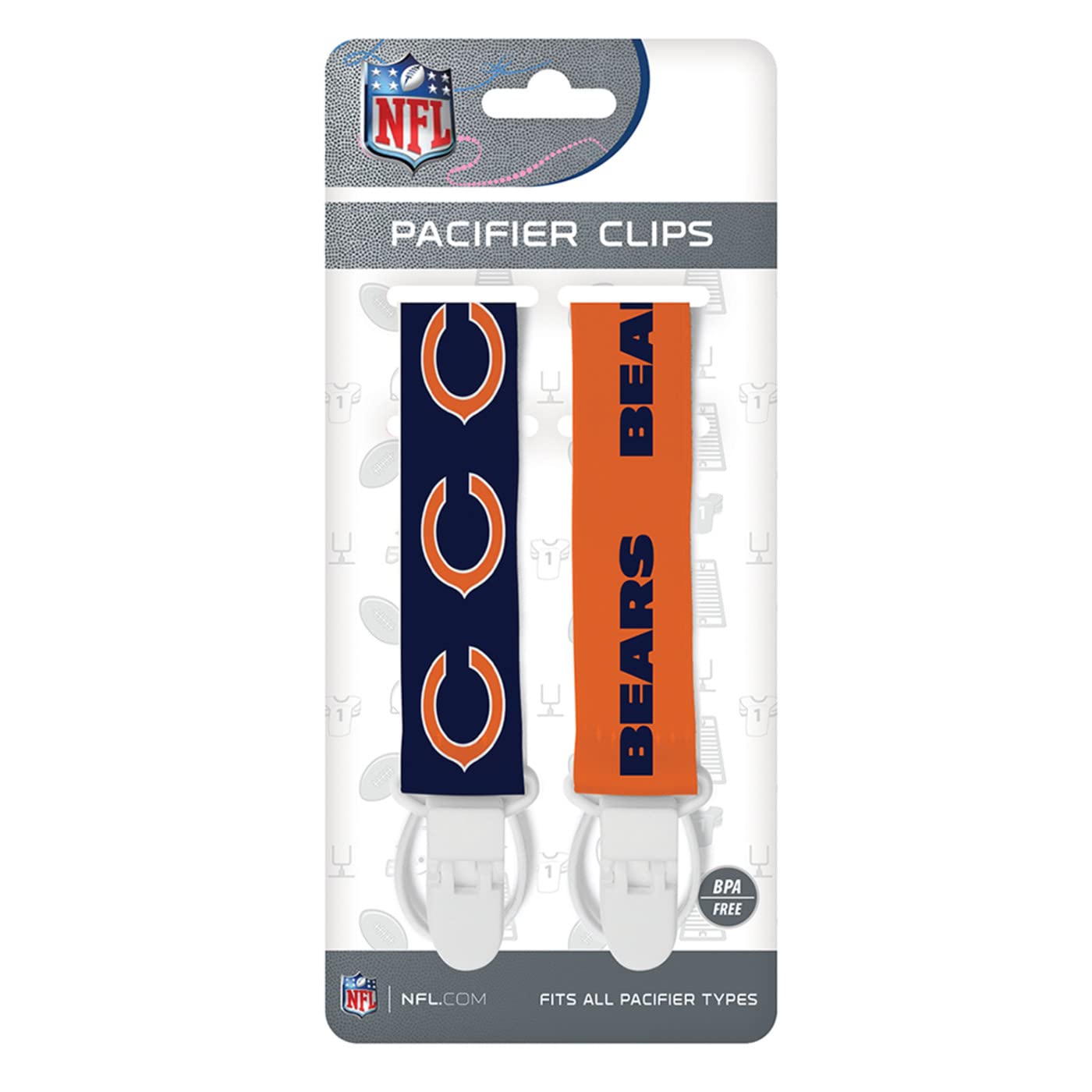Foto 3 pulgar | Pinza Para Chupetes Babyfanatic Nfl Chicago Bears, Paquete De 2 - Venta Internacional.