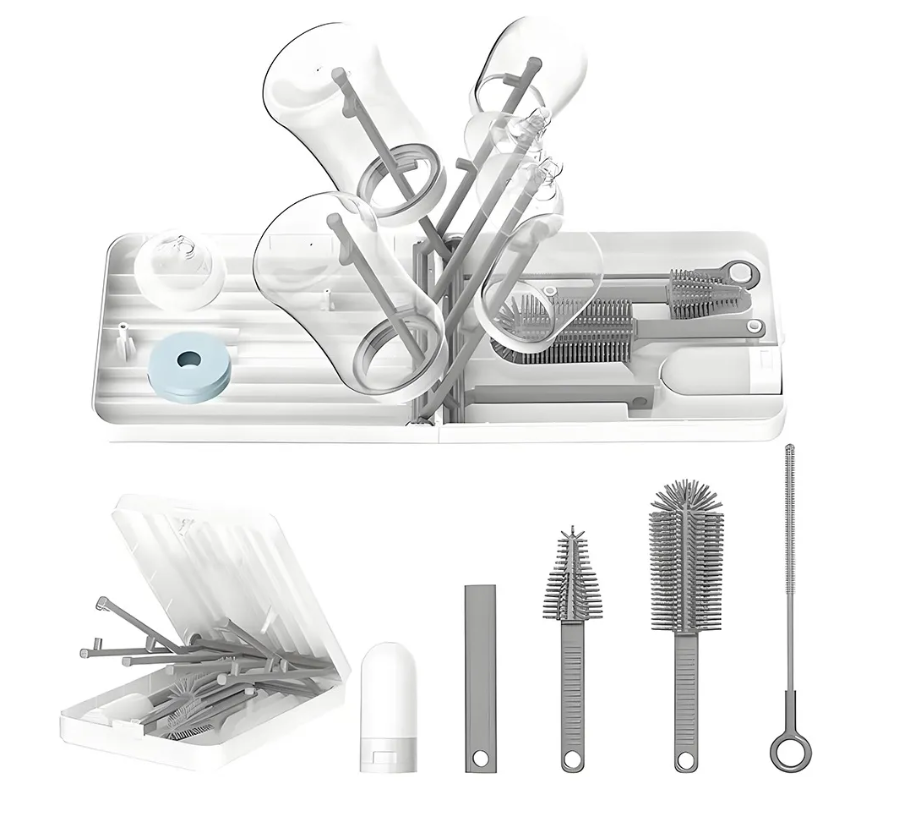 Cepillo Limpieza Biberones Silicon Sujetador Juego Kit 7en1