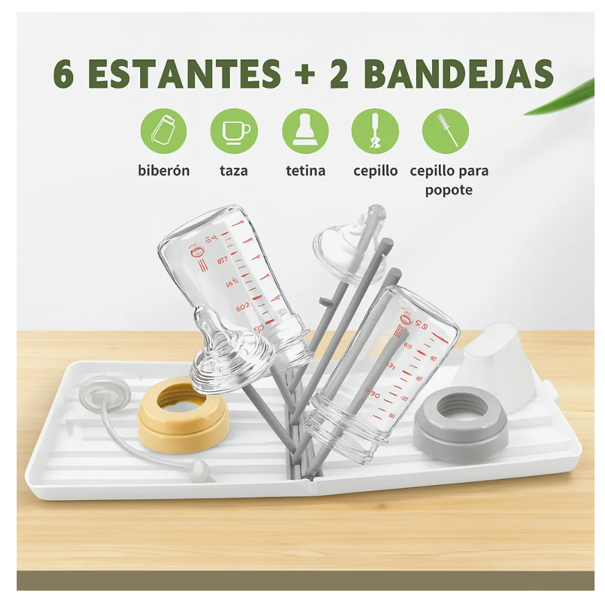 Foto 4 pulgar | Cepillo Limpieza Biberones Silicon Sujetador Juego Kit 7en1