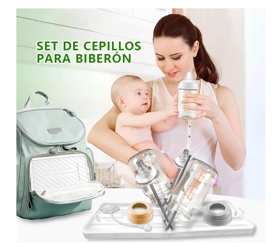 Foto 7 pulgar | Cepillo Limpieza Biberones Silicon Sujetador Juego Kit 7en1