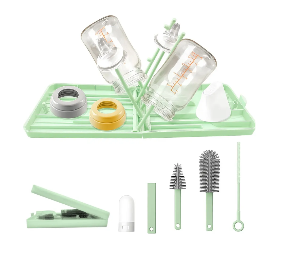 Cepillo Limpieza Biberones Silicon Sujetador Juego Kit 7en1