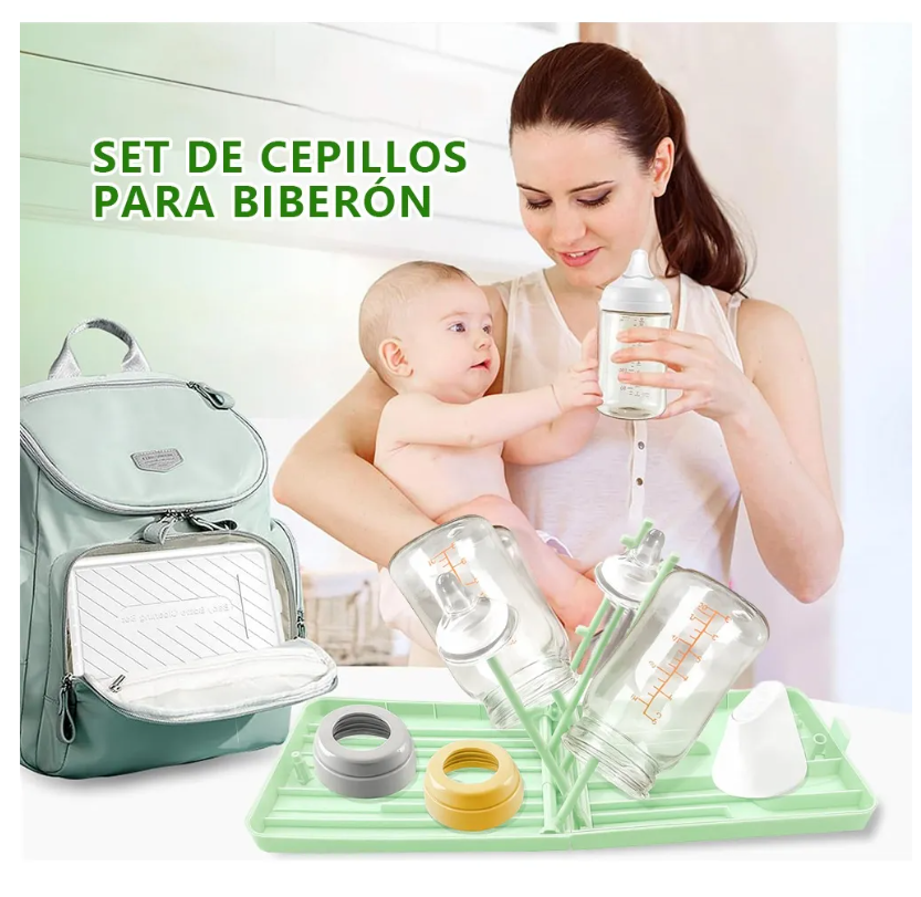 Foto 5 | Cepillo Limpieza Biberones Silicon Sujetador Juego Kit 7en1