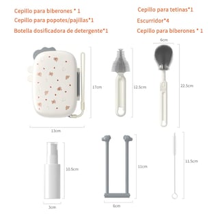 Foto 4 | Cepillo Para Biberones Kit De Cepillo Para Lavar Biberones