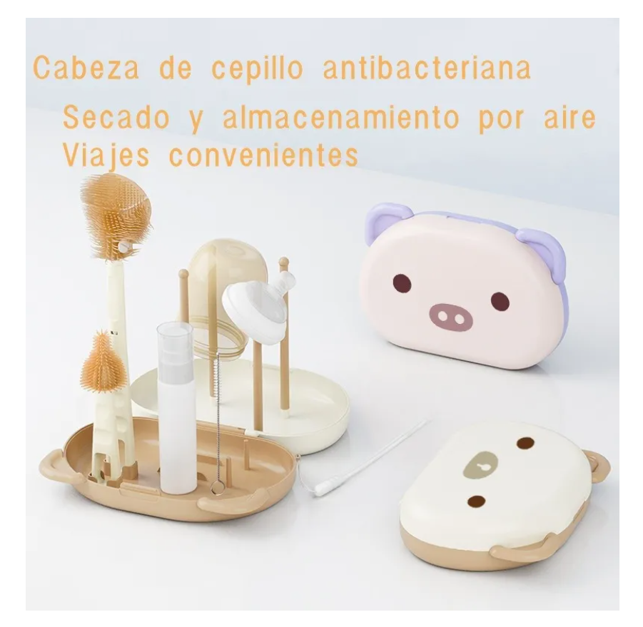 Foto 4 pulgar | Juego De Cepillo De Viaje Biberón Portátil Bebé Limpieza6en1