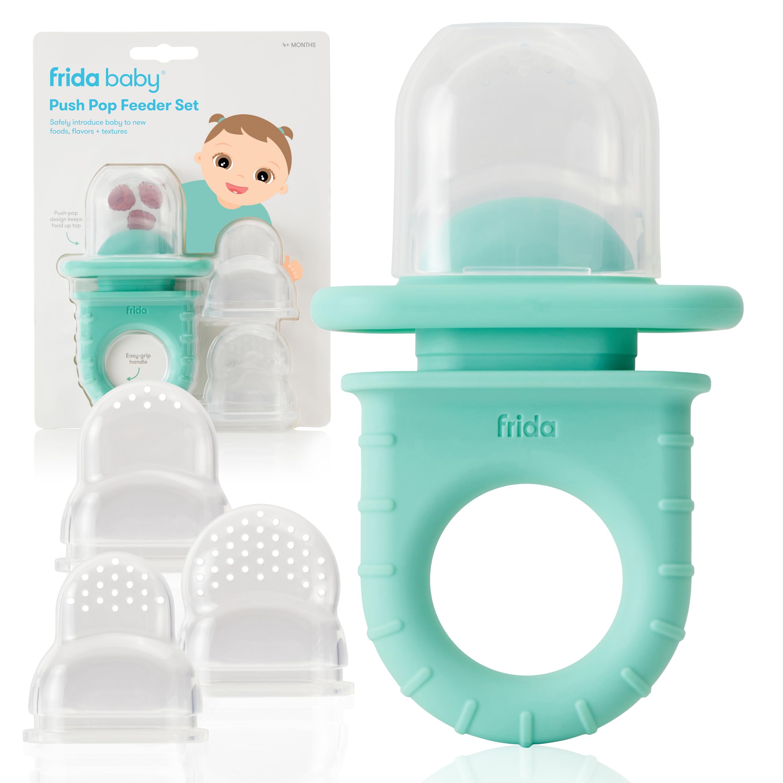 Foto 2 pulgar | Comedero De Frutas Para Bebés Frida Baby Push Pop Sin Bpa, Verde Azulado, 3 Unidades - Venta Internacional.