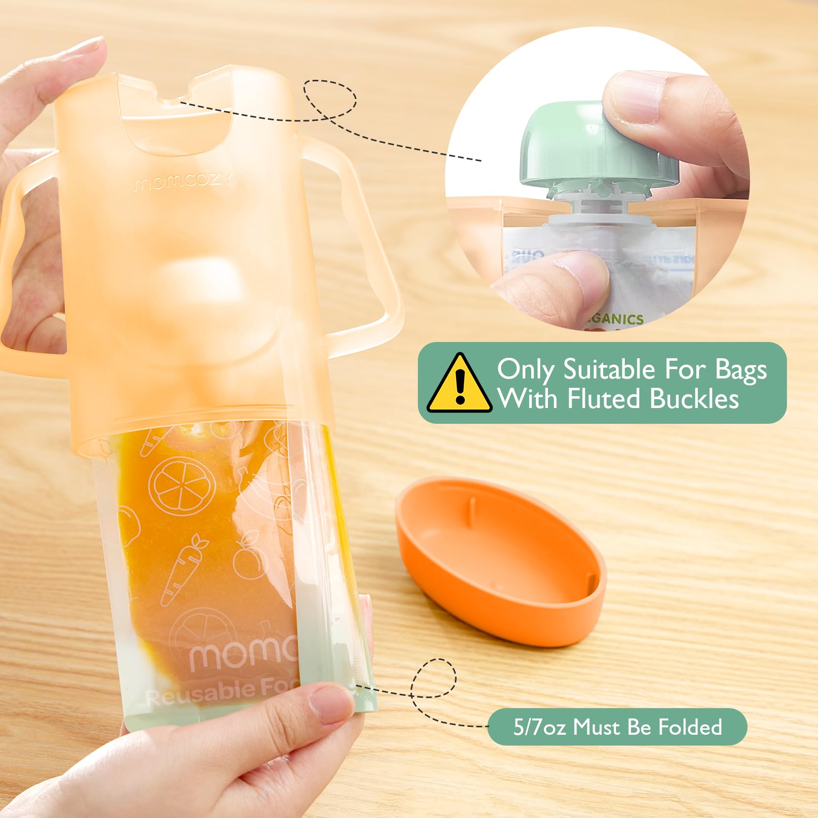 Foto 6 pulgar | Soporte Momcozy Squeeze para Bolsas de Comida y Bebidas - Venta Internacional