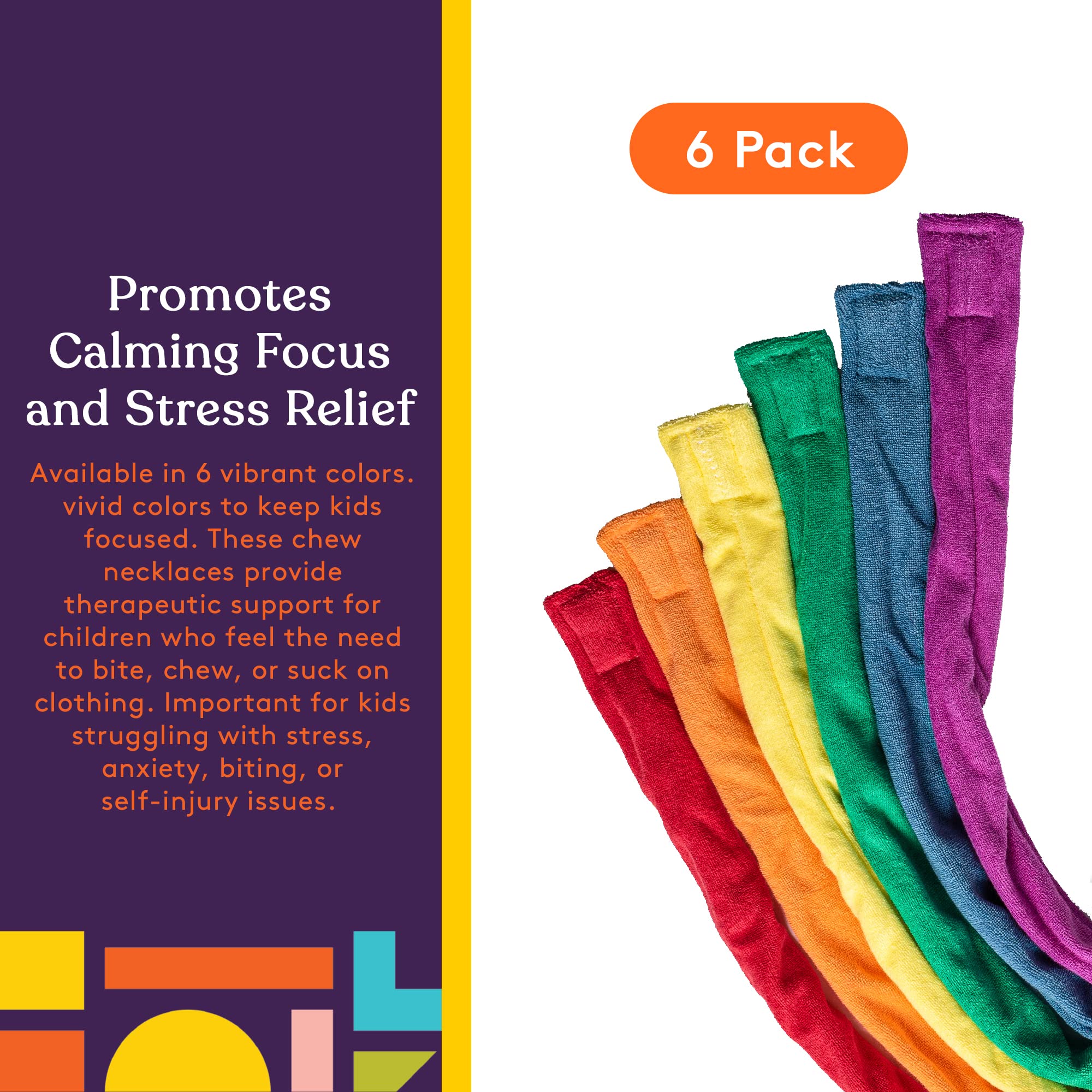 Foto 6 | Collares Masticables, Suministros Especiales Para Niños Sensoriales, Paquete De 6 - Venta Internacional.