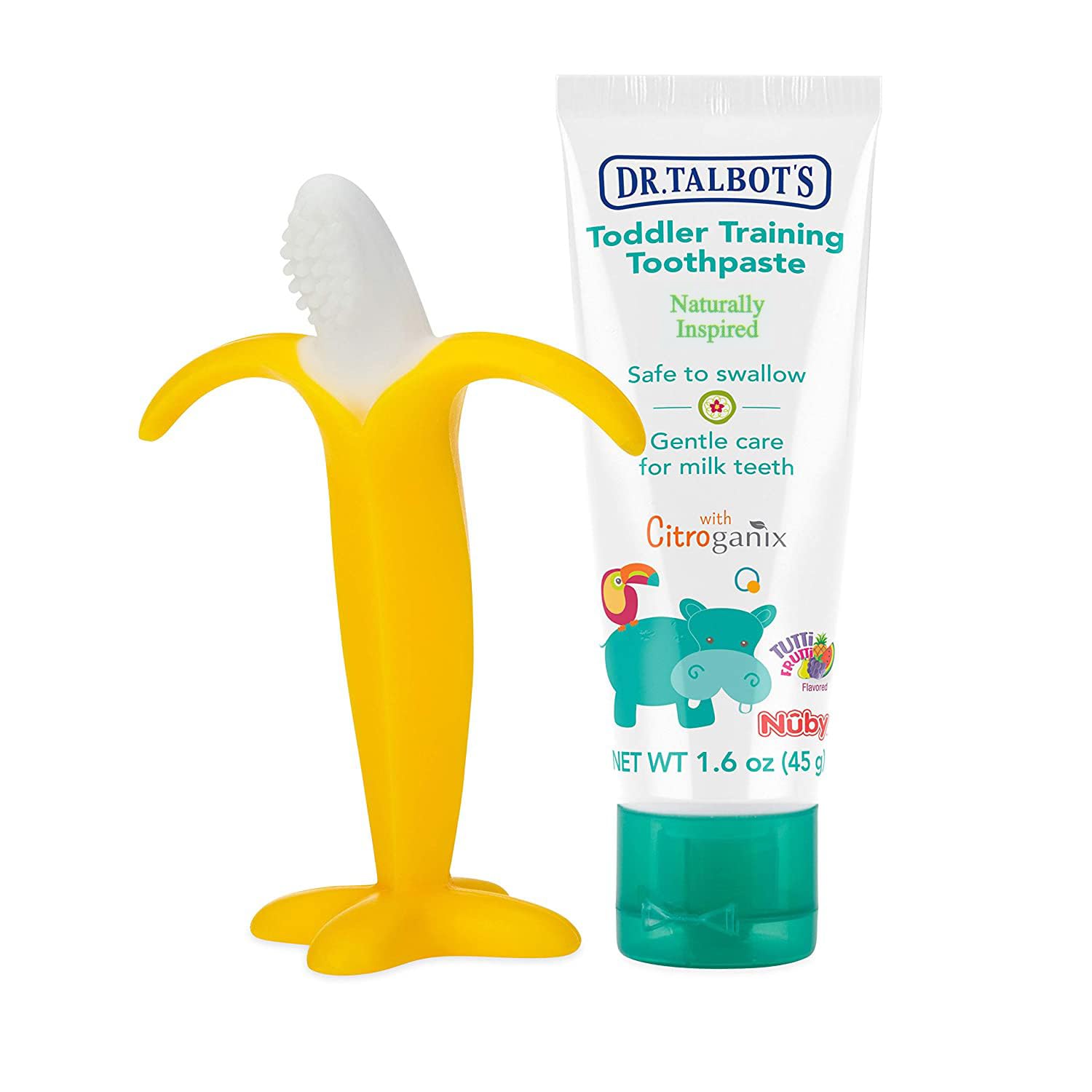 Foto 2 pulgar | Pasta De Dientes Dr. Talbot's Toddler Training Con Cepillo Nuby Banana - Venta Internacional.