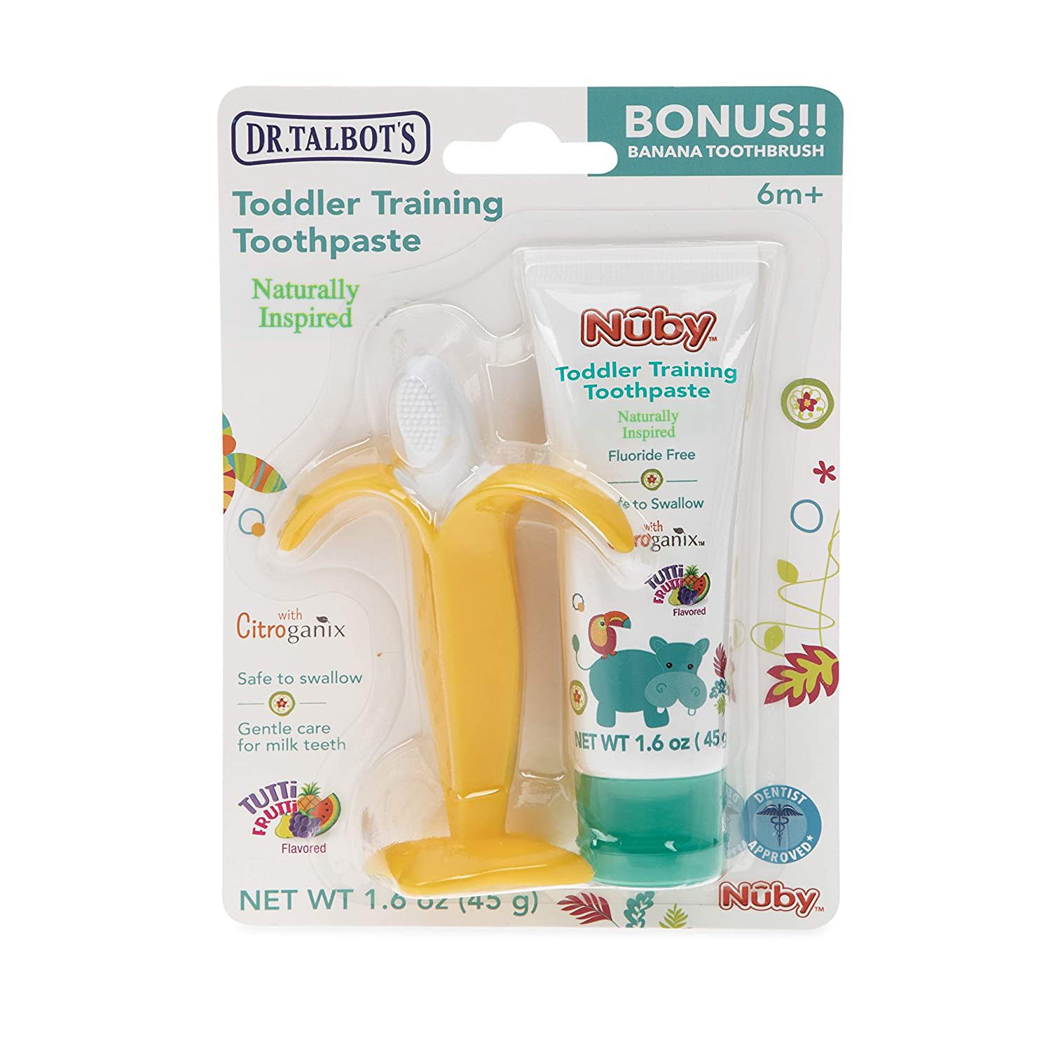 Foto 3 pulgar | Pasta De Dientes Dr. Talbot's Toddler Training Con Cepillo Nuby Banana - Venta Internacional.