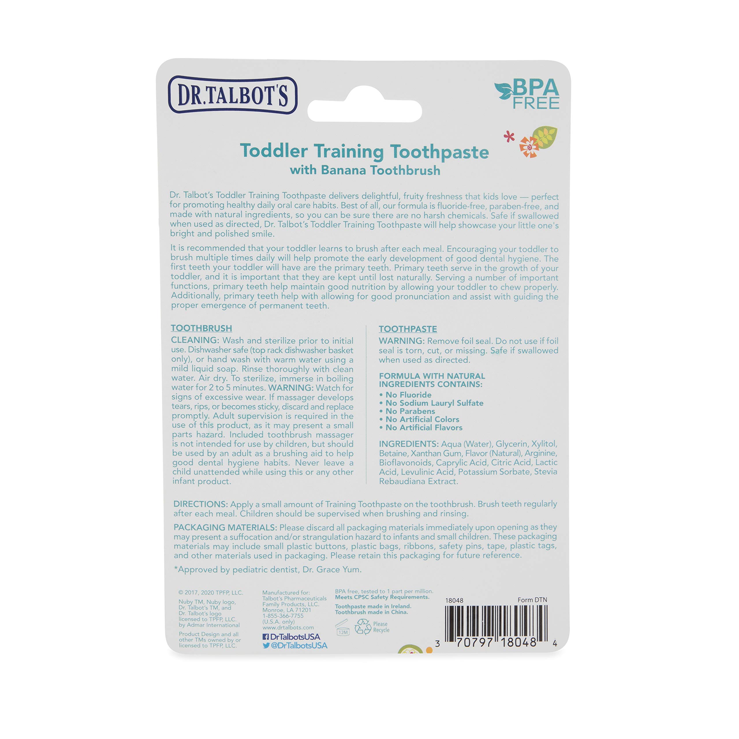 Foto 3 | Pasta De Dientes Dr. Talbot's Toddler Training Con Cepillo Nuby Banana - Venta Internacional.