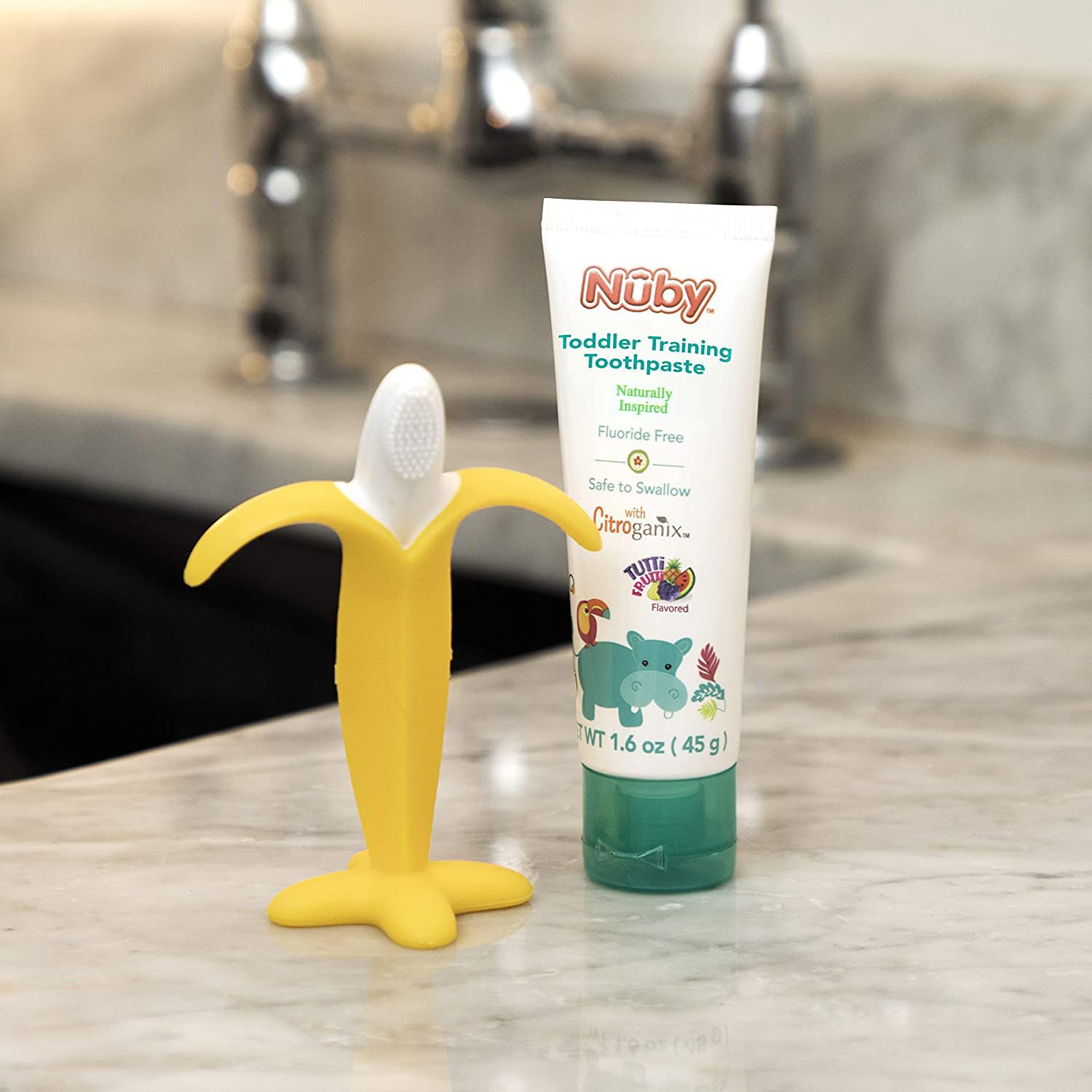 Foto 5 pulgar | Pasta De Dientes Dr. Talbot's Toddler Training Con Cepillo Nuby Banana - Venta Internacional.