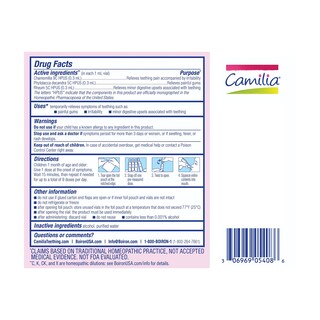Foto 6 | Gotas Para La Dentición Boiron Camilia, Alivio Diurno Y Nocturno, 15 Unidades - Venta Internacional.
