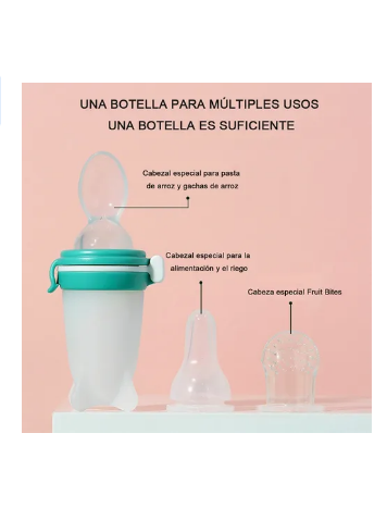 Foto 4 pulgar | Chupón Alimentador Fruta Y Biberón Cuchara Para Papilla Color Rosa