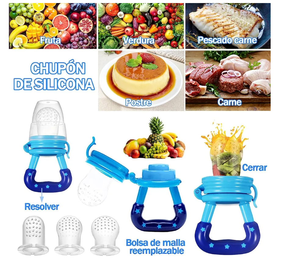 Foto 7 pulgar | Cuchara Para Papilla Con Forma De Fruta Y Biberón  9 Unidade