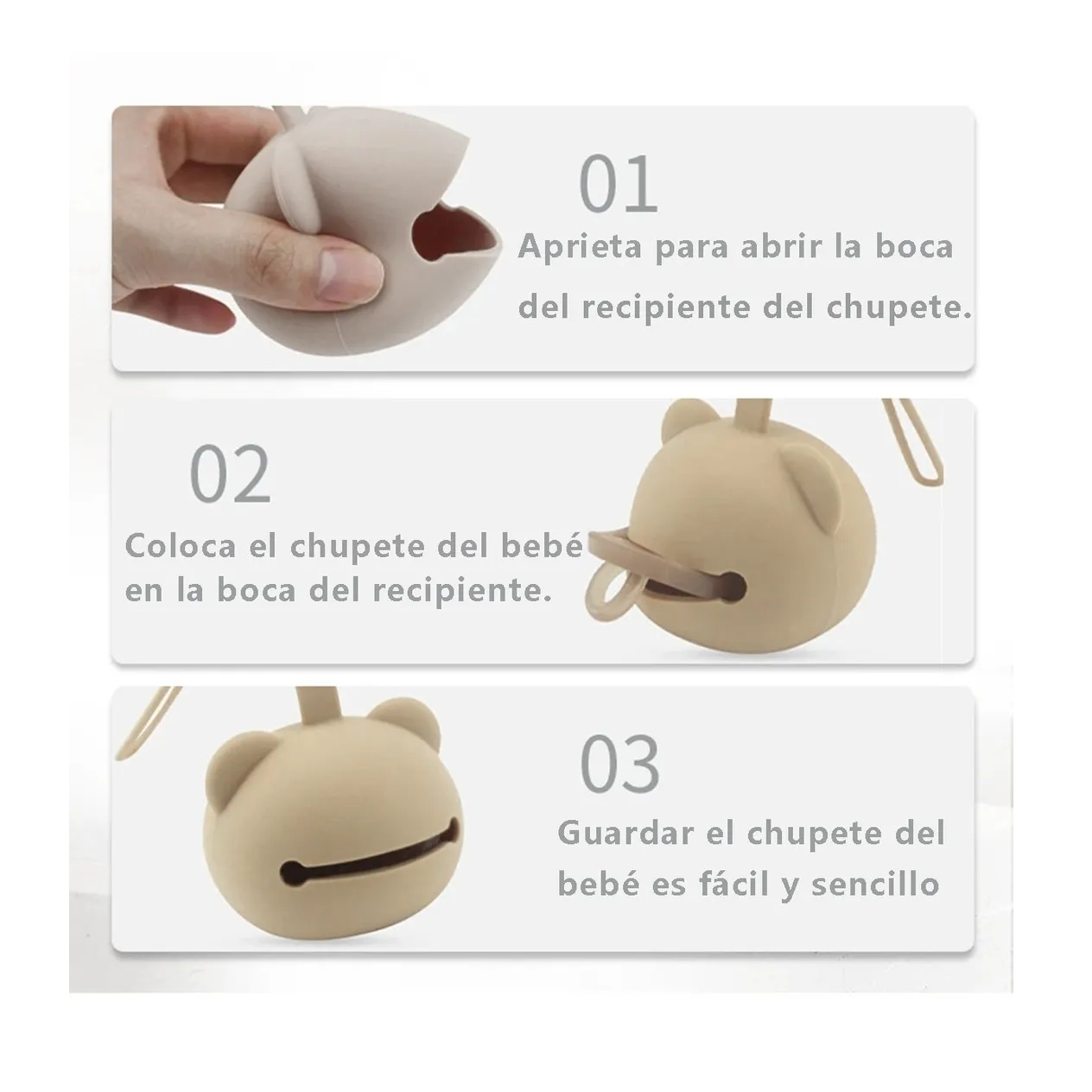 Foto 4 pulgar | Estuche Para Guardar Chupones Color Blanco