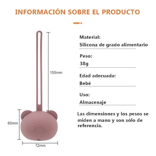 Foto 4 | Porta Chupones Bebé Belug Silicona Estuche Para Guardar Chupete Rosa