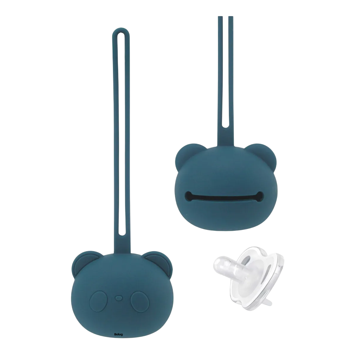 Porta Chupones Bebé   Belug Silicona Estuche Para Guardar Chupete Azul