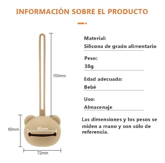 Foto 4 | Porta Chupones Bebé Belug Silicona Estuche Para Guardar Chupete Beige