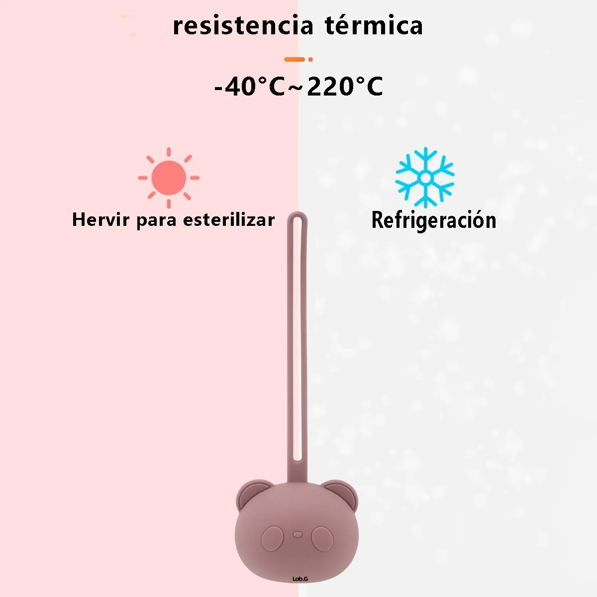 Foto 3 | Porta Chupones Bebé  Lab.g Silicona Estuche Para Guardar Chupete Rosa