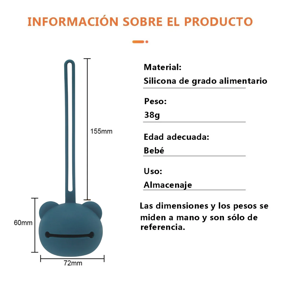 Foto 4 pulgar | Porta Chupones Bebé  Lab.g Silicona Estuche Para Guardar Chupete Azul