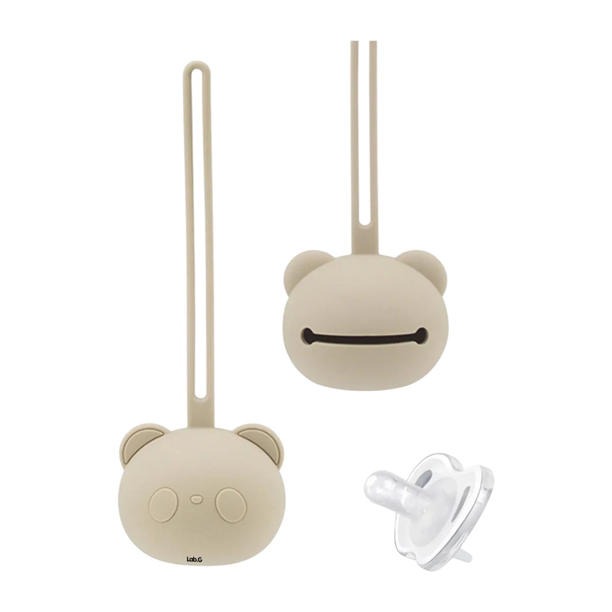 Porta Chupones Bebé  Lab.g Silicona Estuche Para Guardar Chupete Beige
