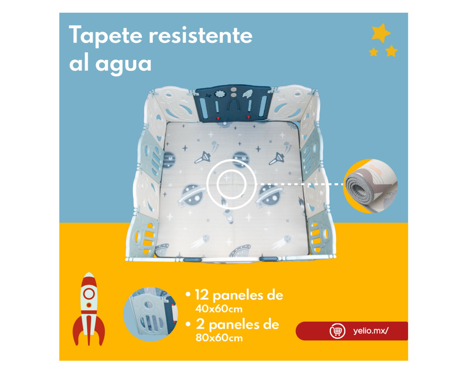 Foto 3 pulgar | Centro Interactivo para Bebe YMCALKA921 color Azul Corral Educativo