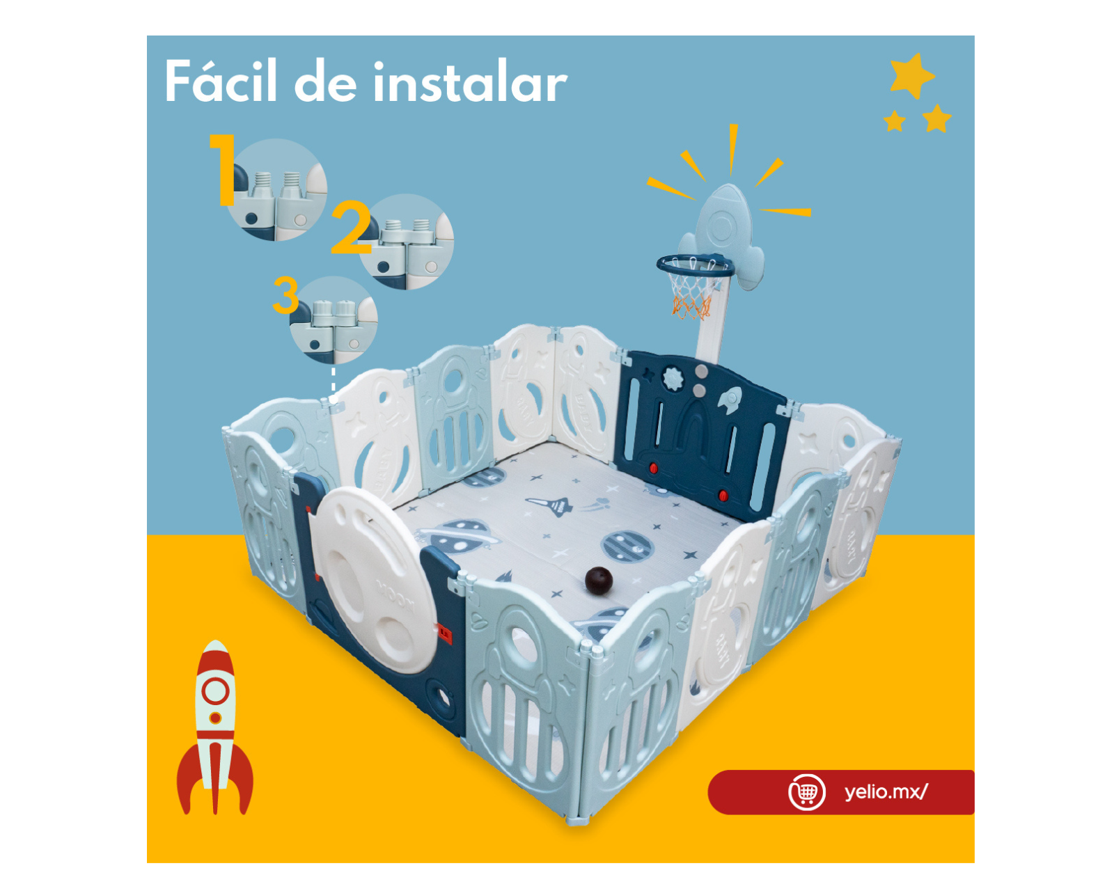 Foto 4 pulgar | Centro Interactivo para Bebe YMCALKA921 color Azul Corral Educativo