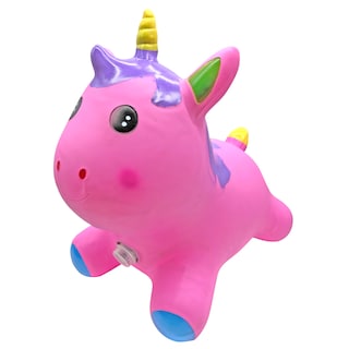Foto 1 | Brincolín Montable Ecobaby Rosa Inflable Musical Diseño de Unicornio para Niños